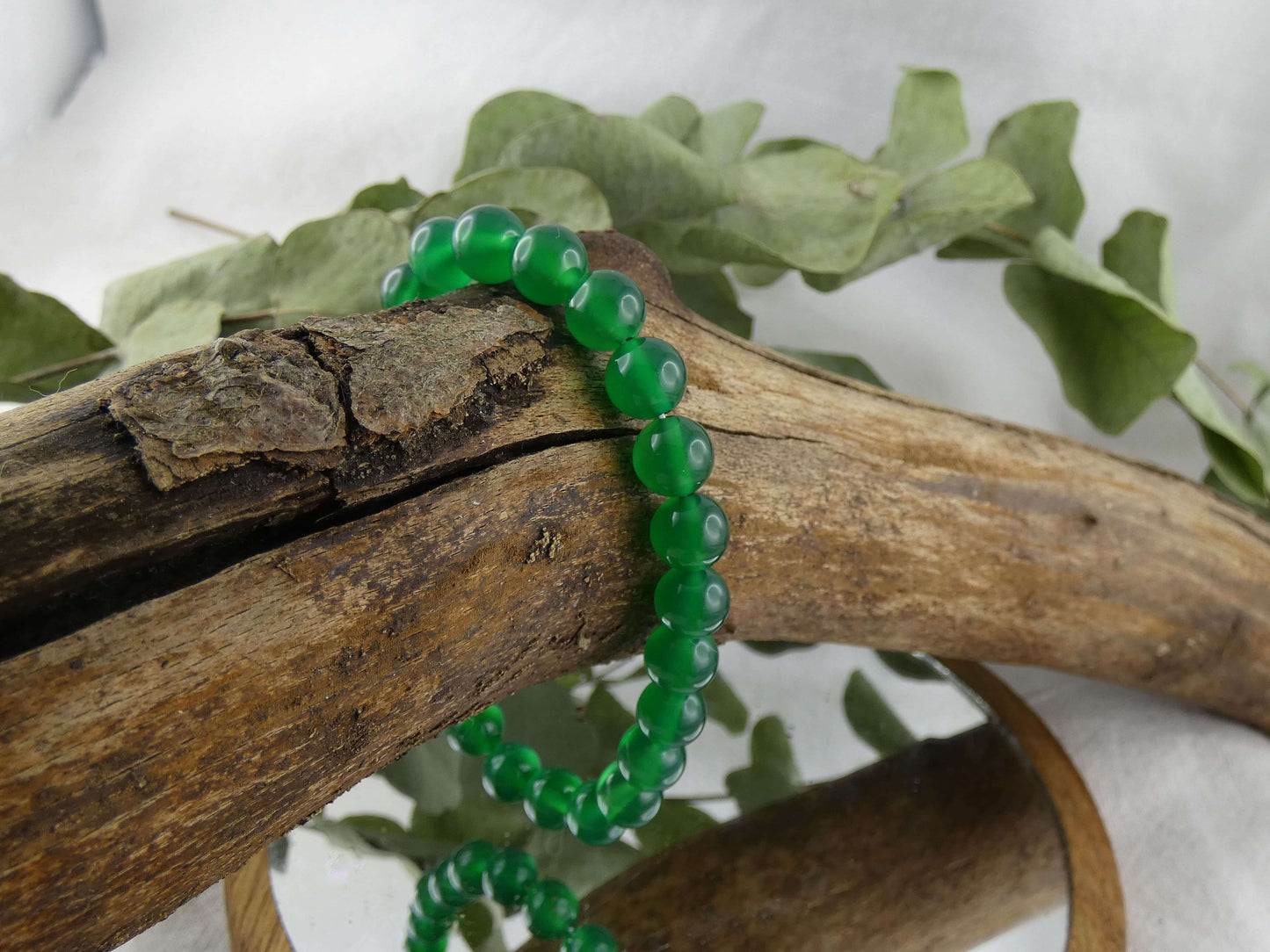 Armband Perlen Grünachat | Handgemachter Schmuck mit echten Edelsteinen | Für Harmonie & Vertrauen