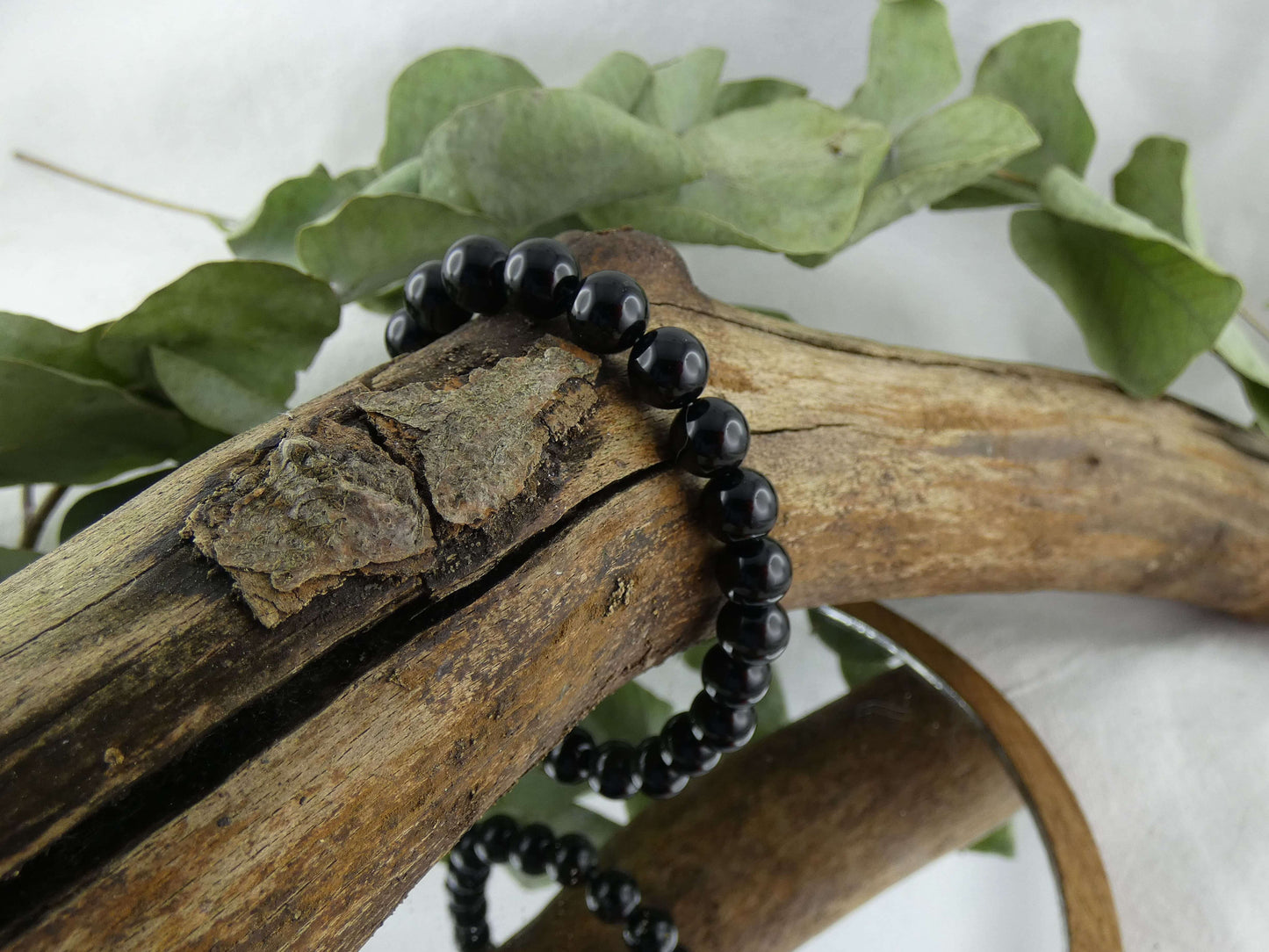 Armband Perlen Onyx | Handgemachter Schmuck mit echten Edelsteinen | Für Schutz & Erdung