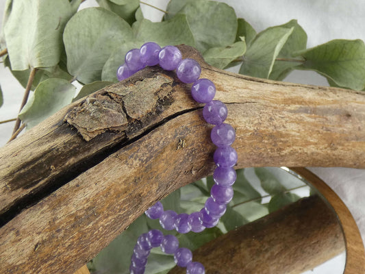 Armband Perlen Amethyst | Handgemachter Schmuck mit echten Edelsteinen | Für Schutz & Intuition