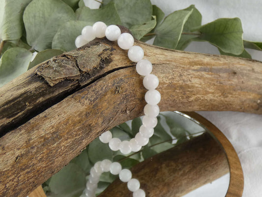 Armband Perlen Mondstein | Handgemachter Schmuck mit echten Edelsteinen | Für Weiblichkeit & Intuition