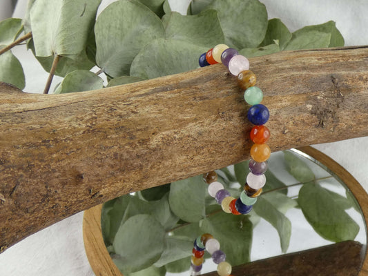 Kinderarmband Chakren | Handgemachter Schmuck mit echten Edelsteinen | Harmonie von Körper, Geist & Seele