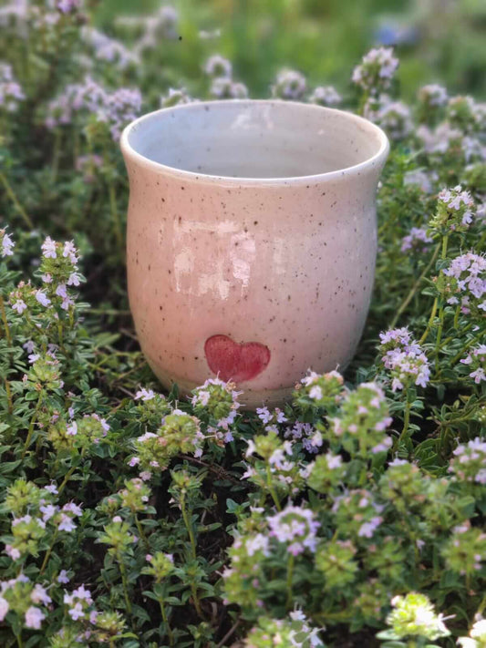 Handgefertigte Keramiktasse für Kakaorituale, Zeremonien & Meditation – mit spirituellem Design, ideal für achtsame Rituale