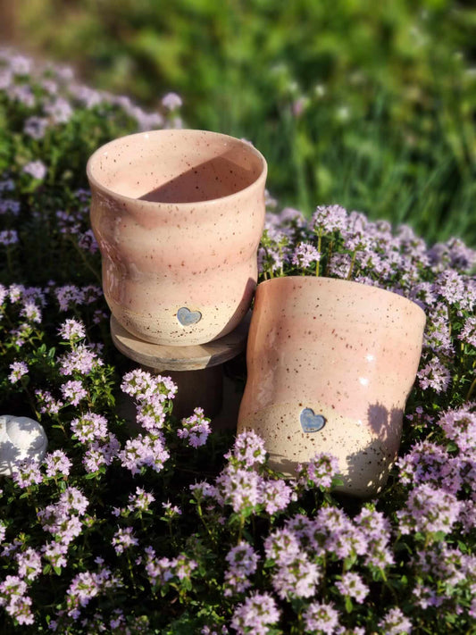 Handgefertigte Keramiktasse für Kakaorituale, Zeremonien & Meditation – mit spirituellem Design, ideal für achtsame Rituale