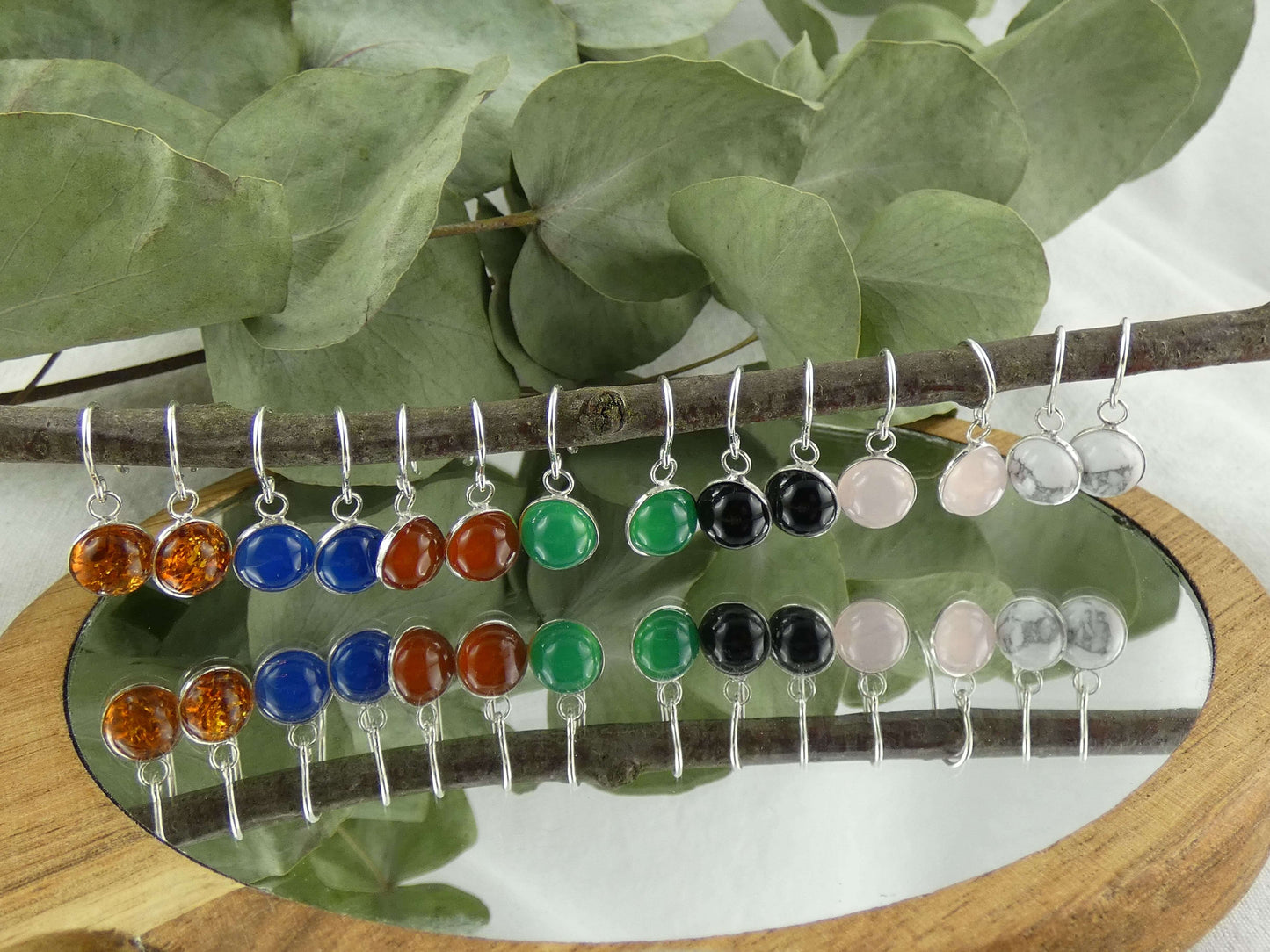 Ohrhänger Cabochon Karneol | Handgemachter Schmuck aus 925 Silber | Für Mut & Lebensenergie