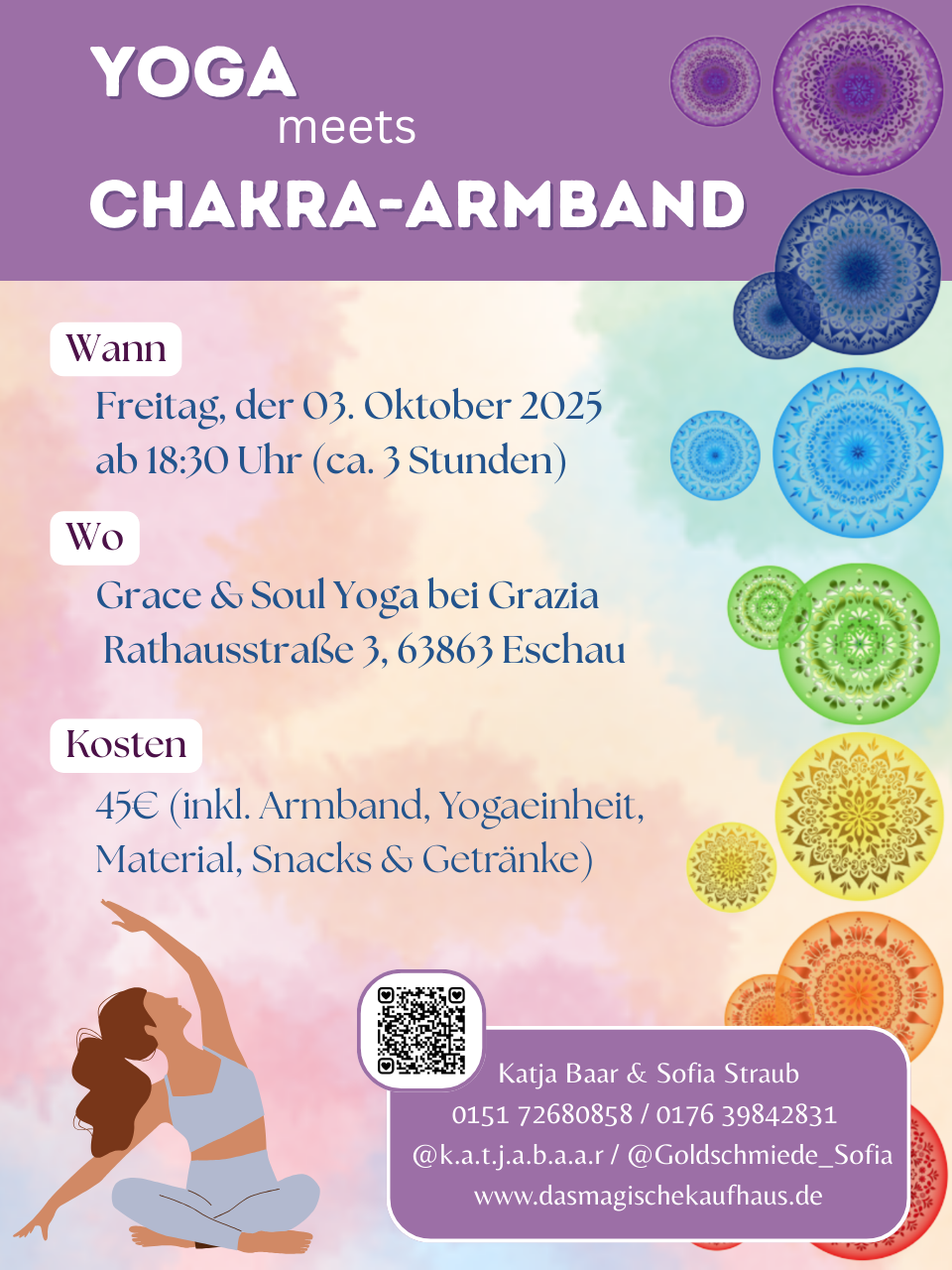 Yoga meets Chakraarmband ✨ Dein magischer Abend in Eschau am 03.10.2025 ✨
