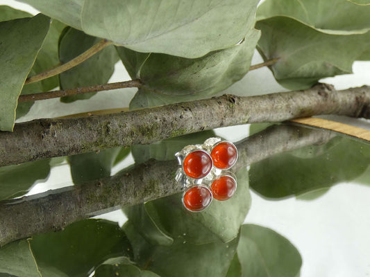Handgefertigte Cabochon Ohrringe mit echtem Karneol in der Kategorie magischer Schmuck