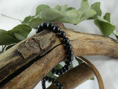 Armband Perlen Onyx | Handgemachter Schmuck mit echten Edelsteinen | Für Schutz & Erdung