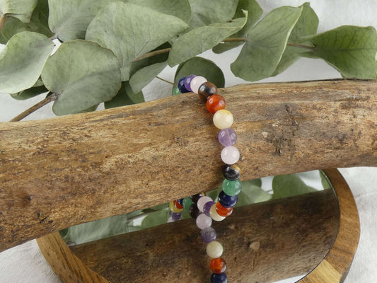 Kinderarmband Chakren | Handgemachter Schmuck mit echten Edelsteinen | Harmonie von Körper, Geist & Seele