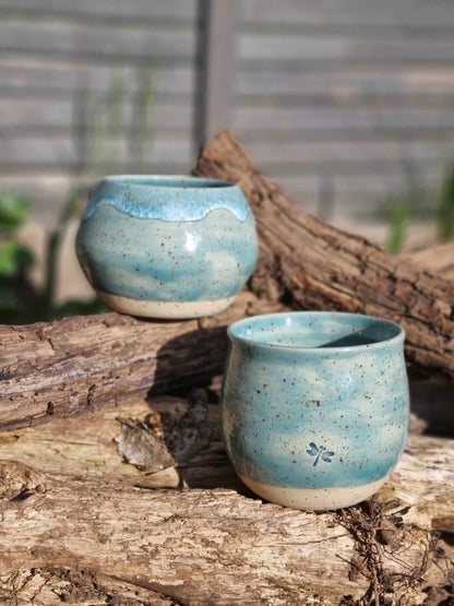 Handgefertigte Keramiktasse für Kakaorituale, Zeremonien & Meditation – mit spirituellem Design, ideal für achtsame Rituale