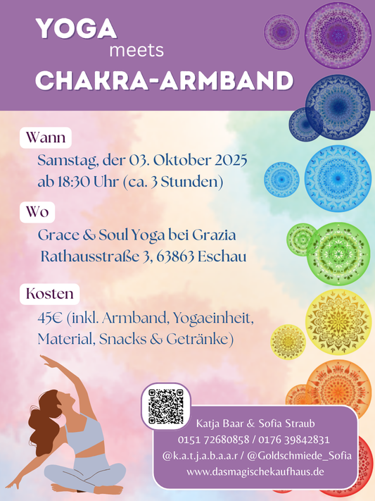 Yoga meets Chakraarmband ✨ Dein magischer Abend in Eschau am 03.10.2025 ✨